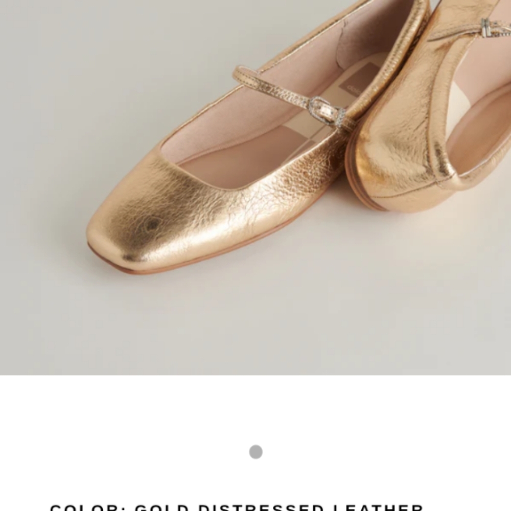 Reyes Dolce Vita Gold Leather Ballet Flat size 10 - Picture 7 of 10